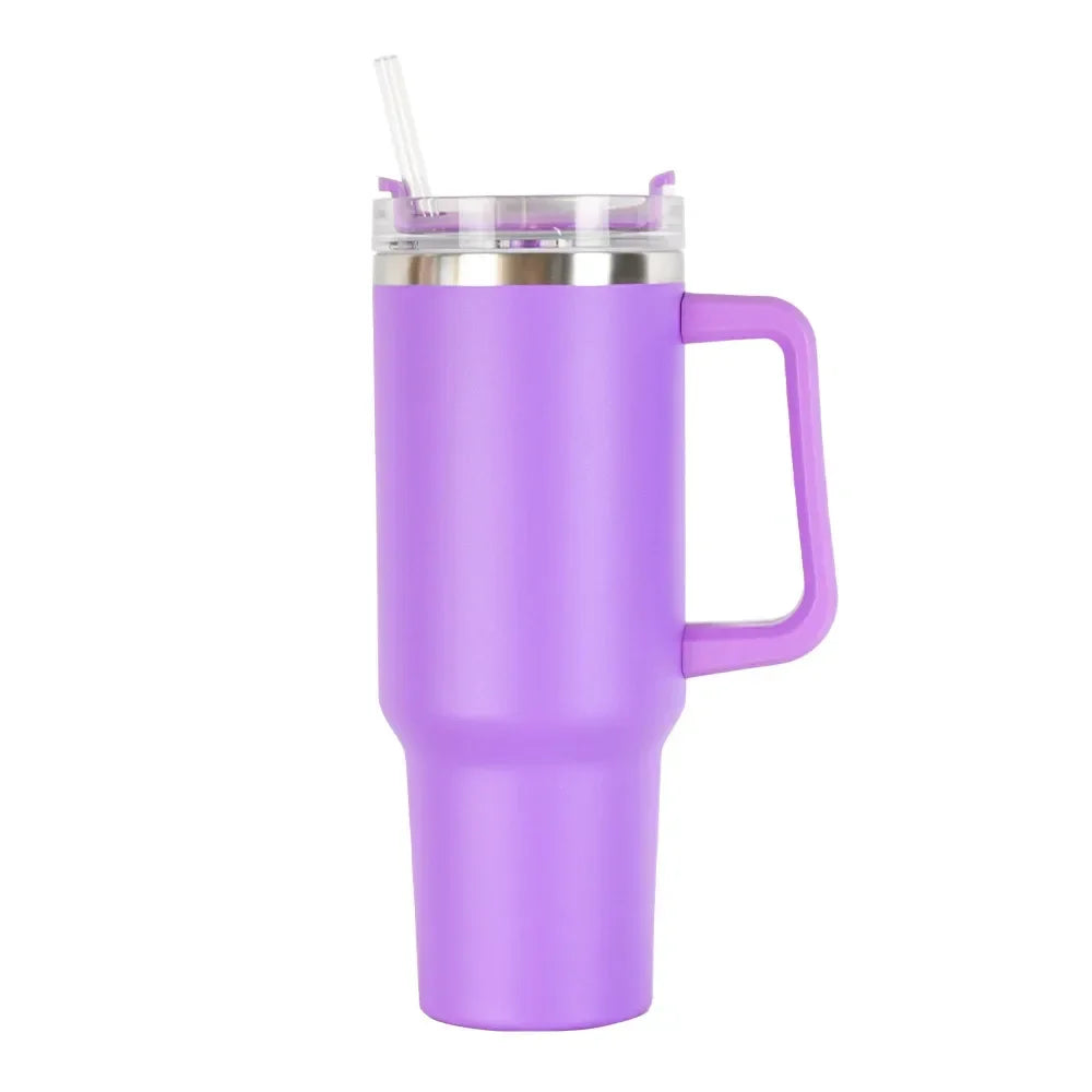 Mug With Lid and Straw Stainless Steel Vacuum Mug Tumbler Keep Cold and Hot Leak Proof Travel Coffee Mug - Gabriel