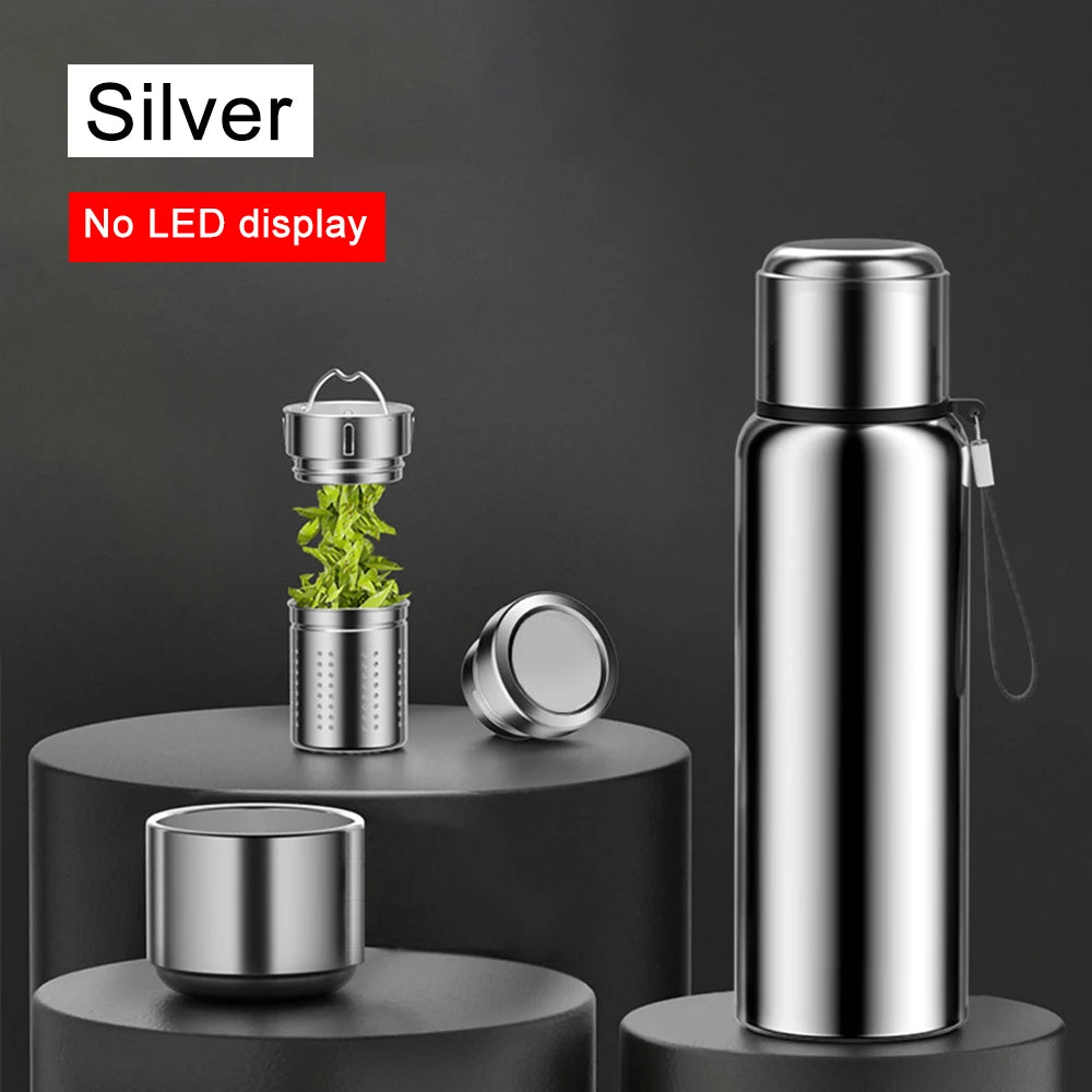 Large Capacity Stainless Steel Thermos Bottle LED Temperature Display Smart Water Bottle For Outdoor Vacuum Flask Thermal Mug