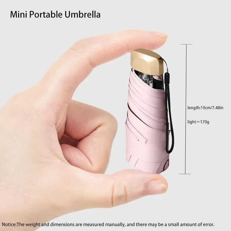 Anti-UV parasol mini capsule pocket parasol sun umbrella small pocket rainproof travel umbrella vinyl folding umbrella