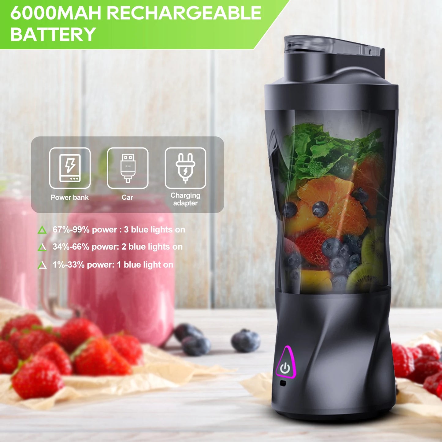 2024 New Juicer Home Travel Portable Juicing Cup Rechargeable Juice Machine Multifunctional 700ML Blender