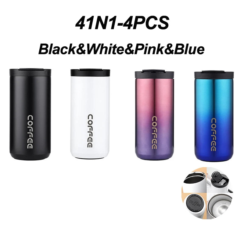 400ML Stainless Steel Coffee Thermos Bottle Thermal Mug Leakproof Car Vacuum Flasks Coffee Cup Travel Portable Insulated Bottles