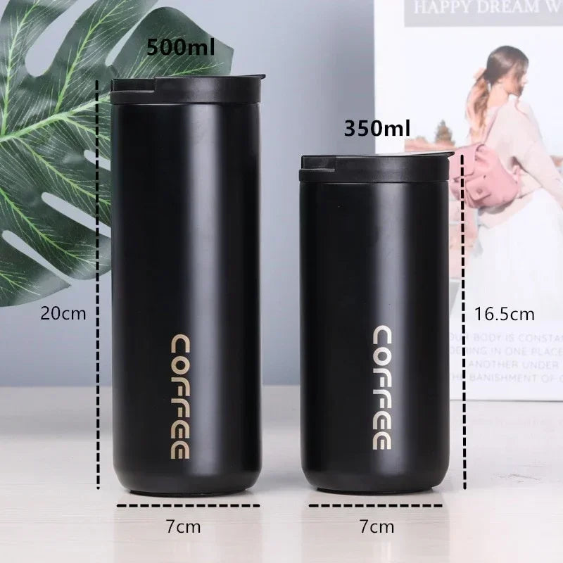 350ml/500ml Double Stainless Steel 304 Coffee Mug Leak-Proof Thermos Mug Travel Thermal Cup Thermosmug Water Bottle for Gifts