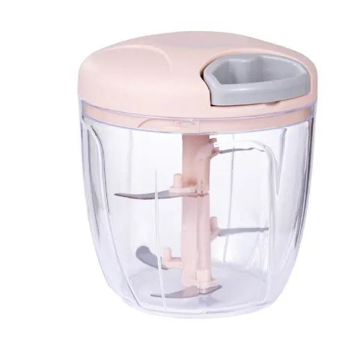 1pc Pink/Blue 500ML/900ML Household Kitchen Garlic Chopper Mashed Hand Pulled Meat Grinder Multifunctional Vegetable