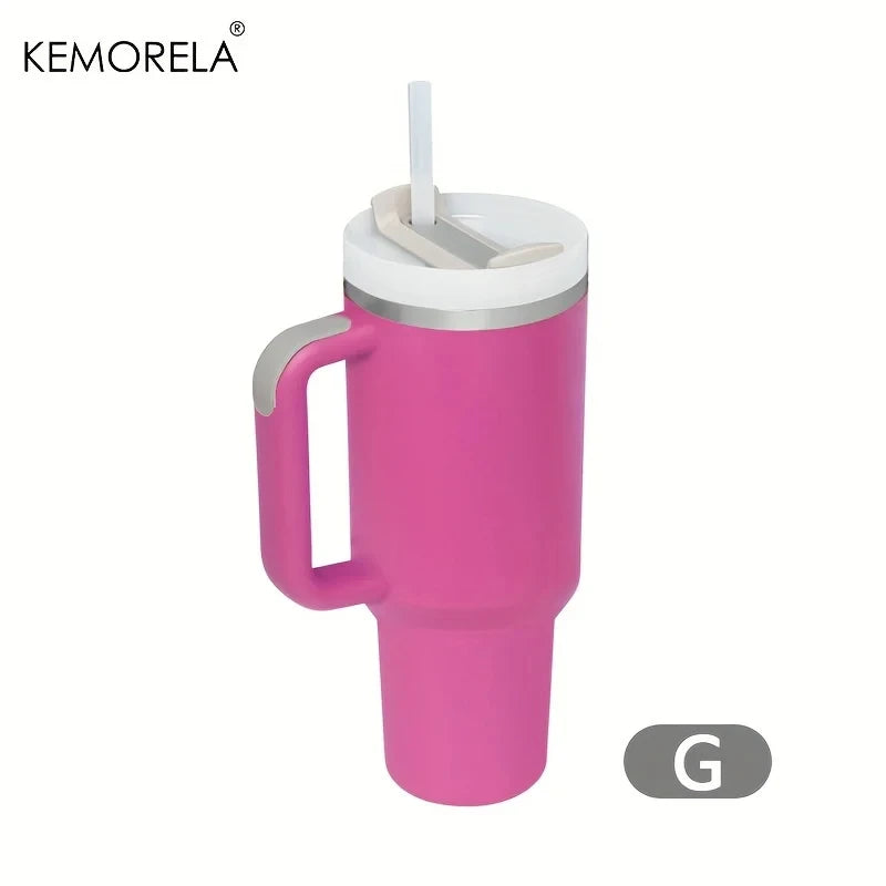 1200ML 304 Stainless Steel Insulated Water Bottle Thermal Coffee Car Cup Cold Hot Mugs Vacuum Flask With Handle Straw For Sport - Gabriel