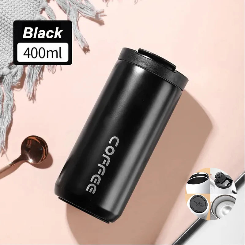 400ML Stainless Steel Coffee Thermos Bottle Thermal Mug Leakproof Car Vacuum Flasks Coffee Cup Travel Portable Insulated Bottles