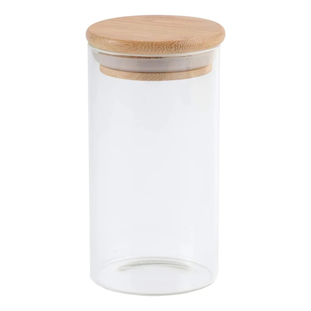 5pc 950ml 550ml Food Storage sealing jar Clear Glass Jar With Bamboo Lid Airtight Can Sealed Canister Food Storage Container