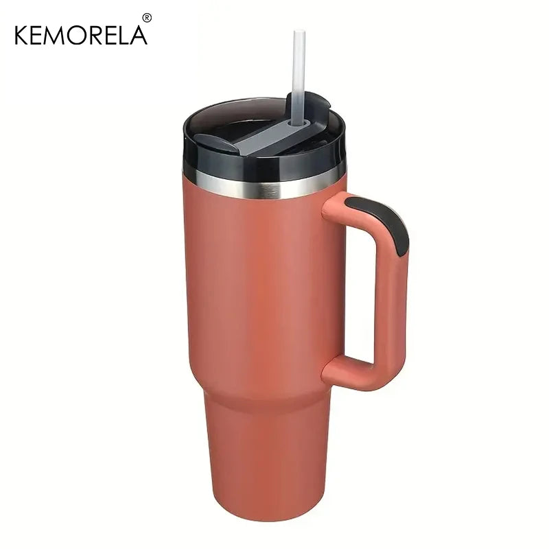 KEMORELA 30&40 oz Tumbler With Handle Lid Straw 887/1182ML Stainless Steel Water Bottle Vacuum Thermos Cup Travel Car Coffee Mug - Gabriel