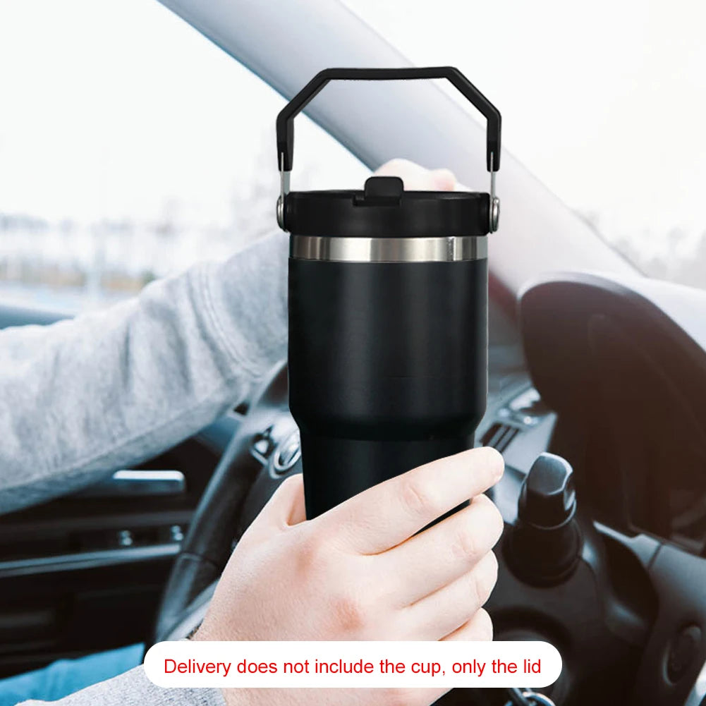 2-1PCS Tumbler Straw Lid with Handle for Stanle y 20/30oz Water Cup Lid Replacements Tumbler Flip Cover Water Mug Accessories