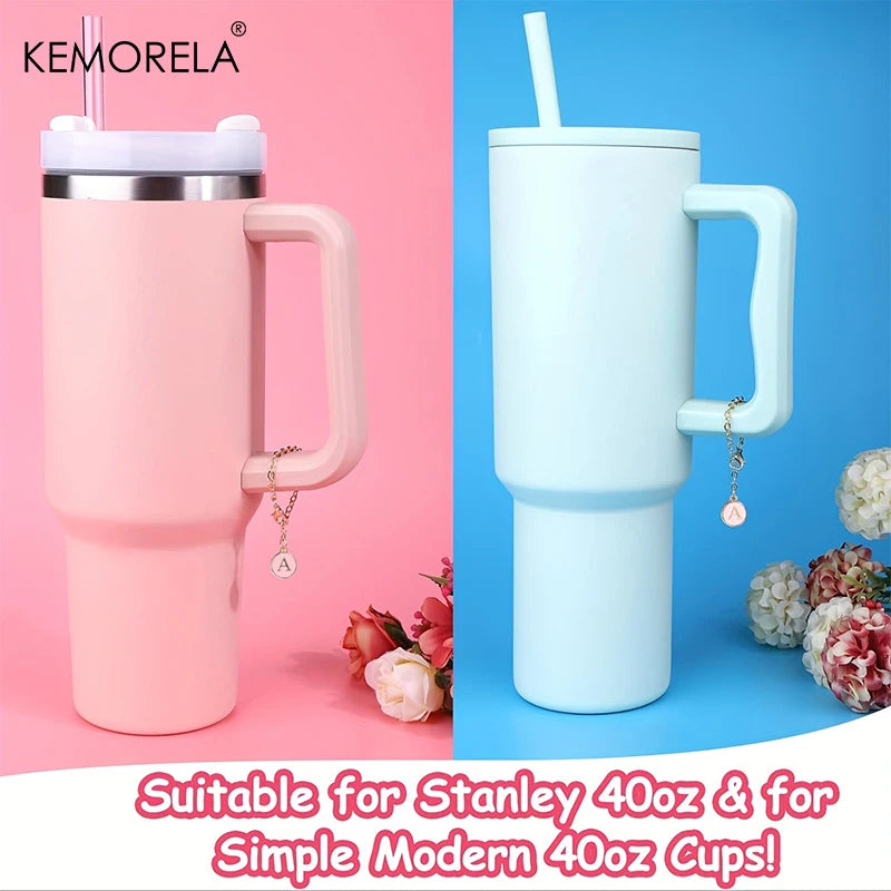 Hot Style 10mm Cute Silicone Straw Cap For Car Cup Letter Pendant Ice Master Water Cup Accessories Suitable for &amp; 20 30 40 Oz