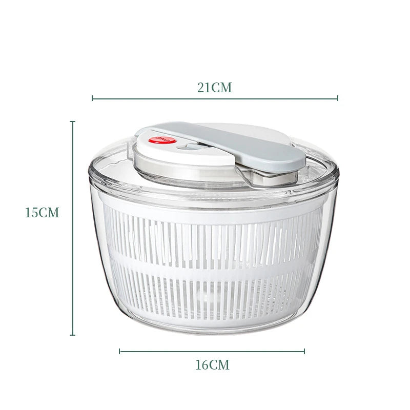 LMETJMA 3L Salad Spinner Large Salad Sowl With Lid One-handed Easy Press Salad Spinner Washer Dryer Drainer Mixer JT249