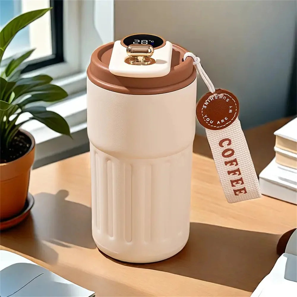 13.9oz Premium Insulated Travel Mug Temperature Display Vacuum Stainless Steel Coffee Cup Drinkware for Winter Christmas Gift