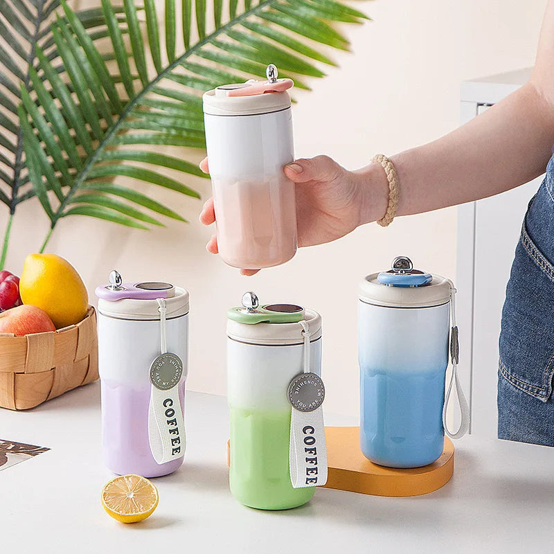 Intelligent Thermos Bottle LED Temperature Display Coffee Cup Thermos Convenient High-value Couple Cup 420ml