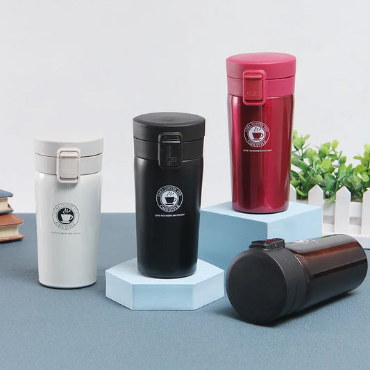 380/500ml Stainless Steel Thermos Coffee Cup Bounce Vacuum Cup Double Layer Tea Mug Drinking Cup Water Cup Office Business Cup