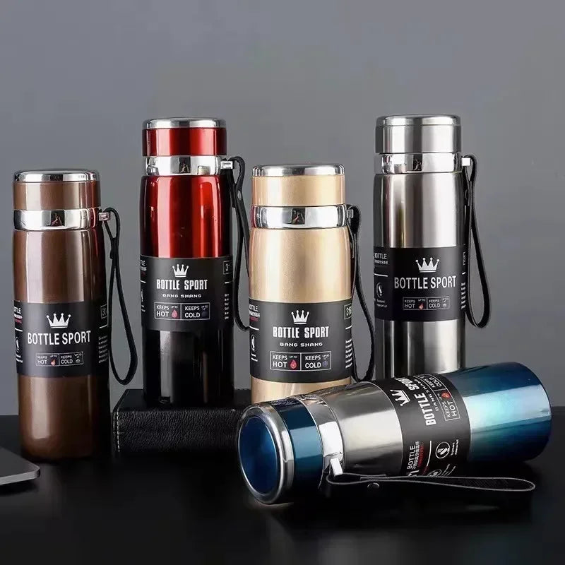 New 1000ml Thermal Water Bottle Thermos Vacuum Flask Double Stainless Steel Coffee Tea Insulated Cup Leakage-proof for Office