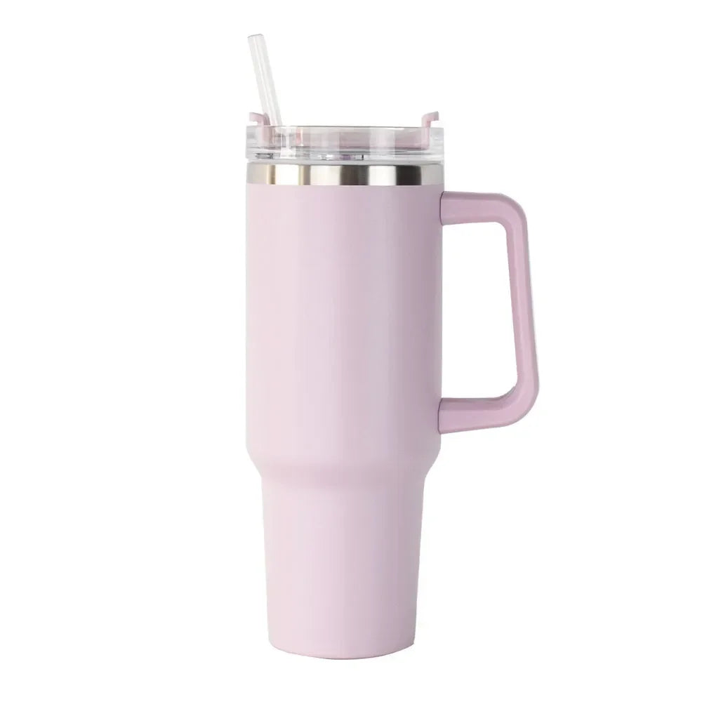 Mug With Lid and Straw Stainless Steel Vacuum Mug Tumbler Keep Cold and Hot Leak Proof Travel Coffee Mug - Gabriel