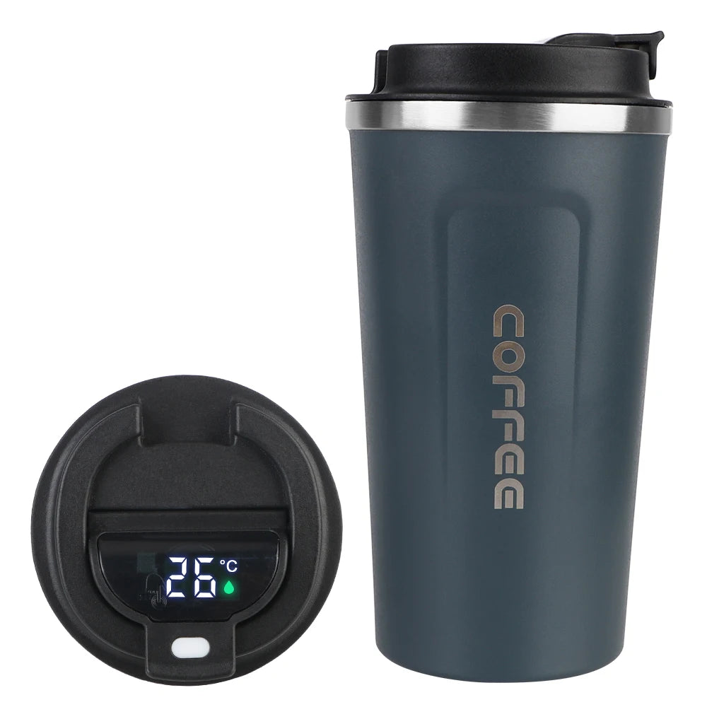 Thermo Cafe Kaffeebecher Auto Thermosbecher 380/510ML Auslaufsicher Reise Thermobecher für Tee Wasser Kaffee Doppel Edelstahl