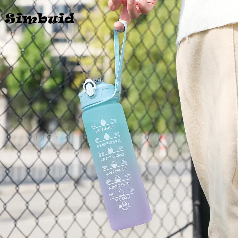 600ML Sports Water Bottle with Time Marker Leak-proof Cup Motivational Portable Water bottle for Outdoor Sport Fitness