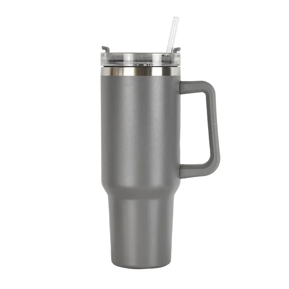 Mug With Lid and Straw Stainless Steel Vacuum Mug Tumbler Keep Cold and Hot Leak Proof Travel Coffee Mug - Gabriel