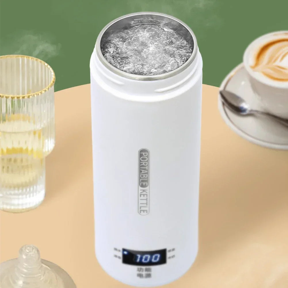 500ML Electric Kettles Portable Tea Coffee Kettle Travel Boil Water Thermal Cup Anti-Scald Water Bottle English Menu