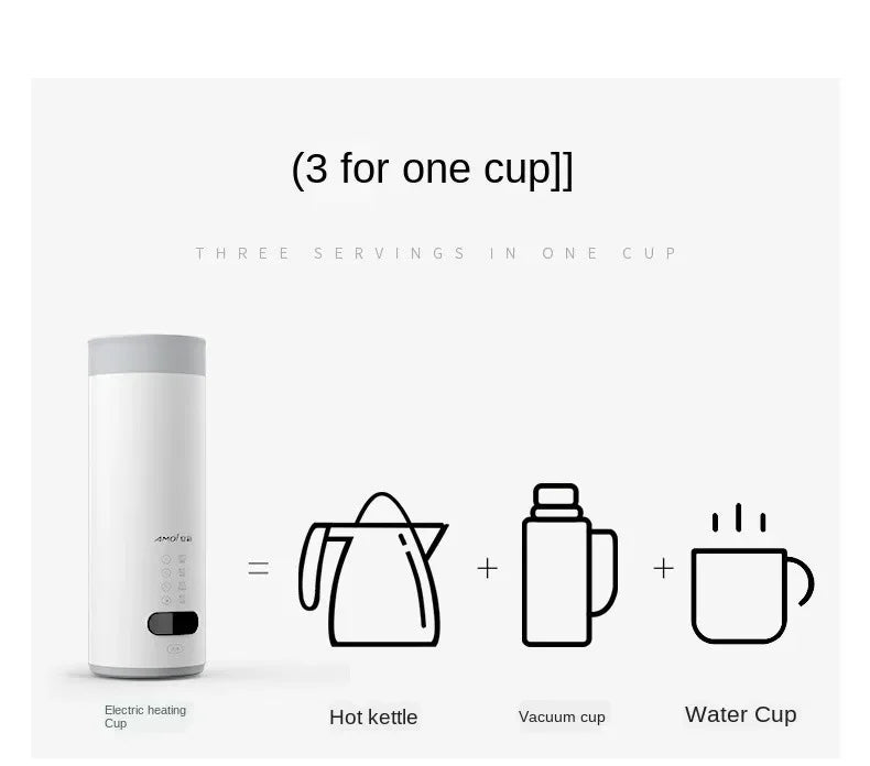 400ML Upgraded portable kettle dormitory household low-power student insulation automatic travel electric heating thermostat cup