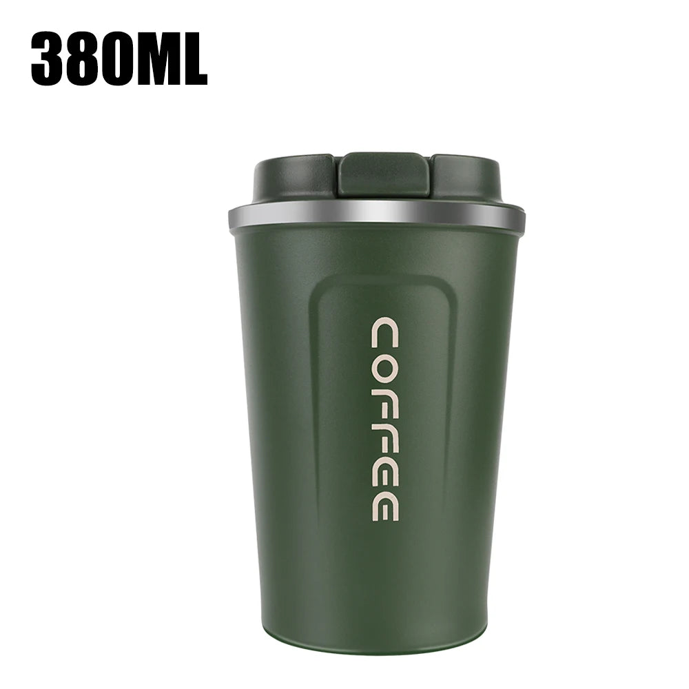 Thermo Cafe Car Thermos Mug for Tea Water Coffee Leak_Proof Travel Thermo Cup Coffee Mug 380/510ML Double Stainless Steel