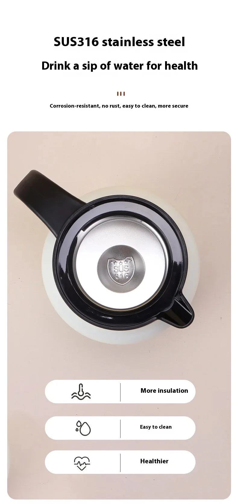 Multifunctional Tea and Water Separation Stewing Teapot Business Home Use Stainless Steel Hot Water Kettle Tea Thermos Kettle