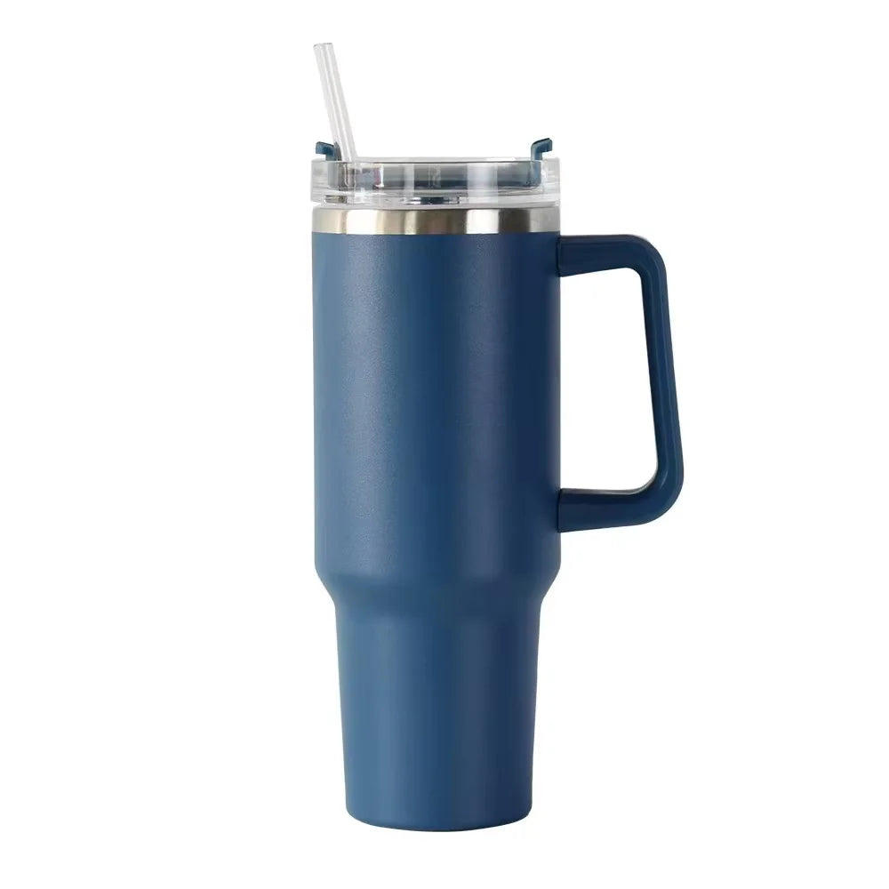 40oz Tumbler Vakuumisolierte Thermoskanne Benutzerdefinierte Reisebecher Edelstahl Wasserflasche Kaffeebecher mit Griff Outdoor Drinkware