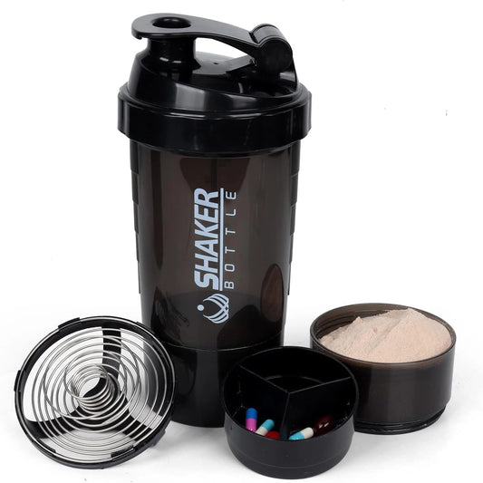 16OZ Protein-Shaker-Flaschen Tragbarer Sport-Fitness-Wasserbecher Mixpulver Shake-Becher Auslaufsicherer Milchshake-Rührkessel