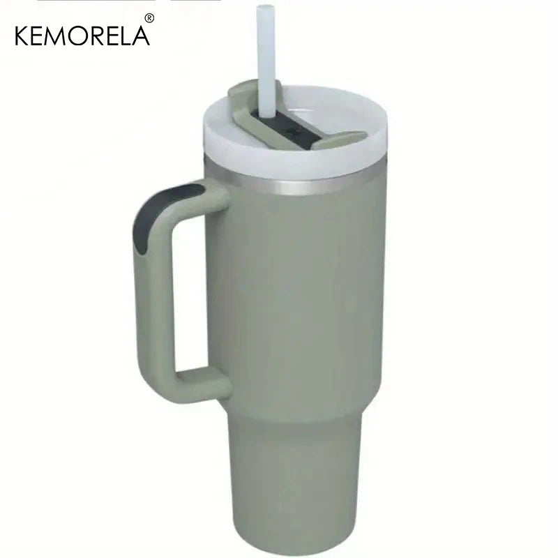 KEMORELA Tumbler With Handle Lid Straw Stainless Steel Water Bottle 887/1182ML Vacuum Thermos Cup Travel Car Coffee Mug - Gabriel