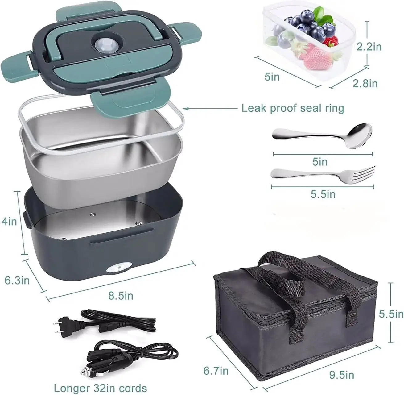 Heated lunch box, electric thermal insulation, plug-in, office worker, student dormitory steamed meal self-heating lunch box