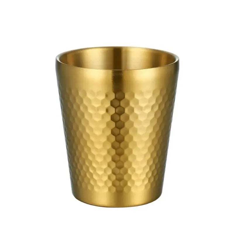 Hammered Texture Double-Wall Beer Cups Stainless Steel Anti-scalding Cold Water Drinks Cup Keep Cold Anti-fall Milk Mugs - Gabriel