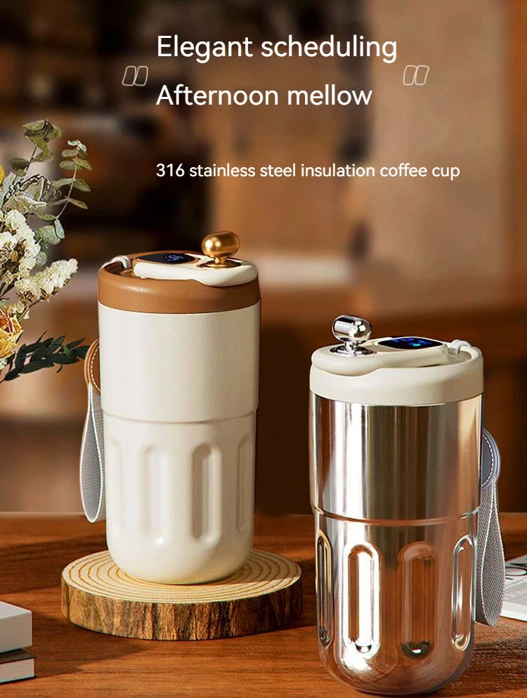 450ML Stainless Steel Thermo Water Bottle LED Temperature Display Coffee Cup Keep Cold and Heat Thermal Mug Travel Vacuum Flask