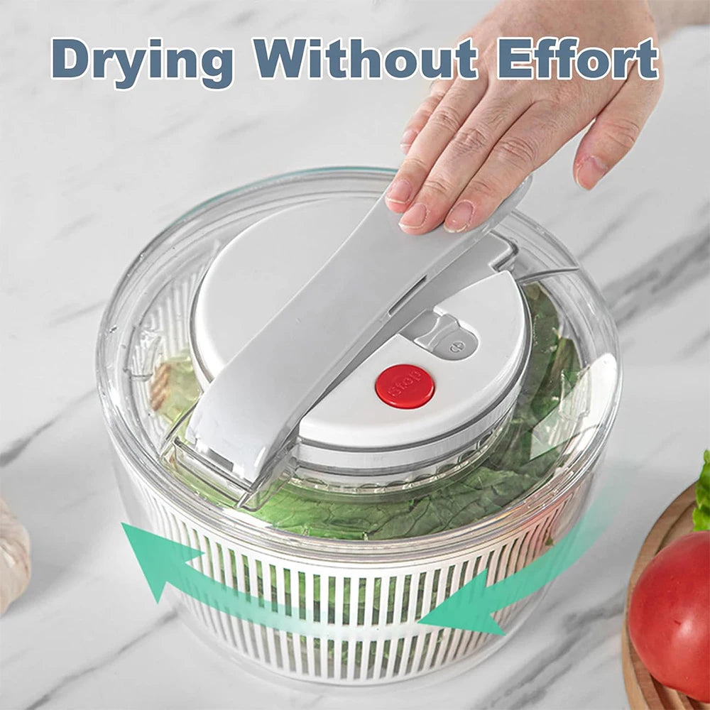 LMETJMA 3L Salad Spinner Large Salad Sowl With Lid One-handed Easy Press Salad Spinner Washer Dryer Drainer Mixer JT249