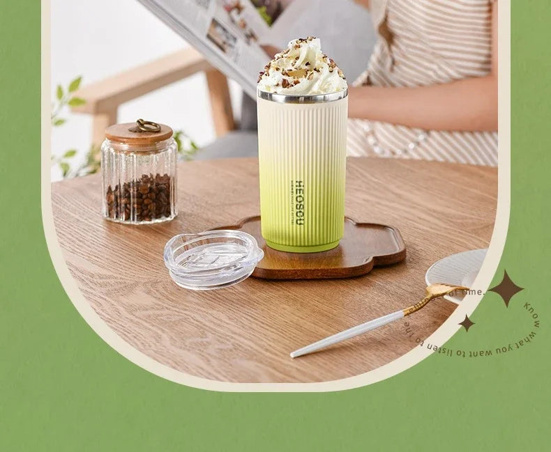 500MLWater Bottle Coffee Cup Stainless Steel Vacuum Flasks Tumbler Smart Automatic Stirring Cup Portable Outdoor Office Business