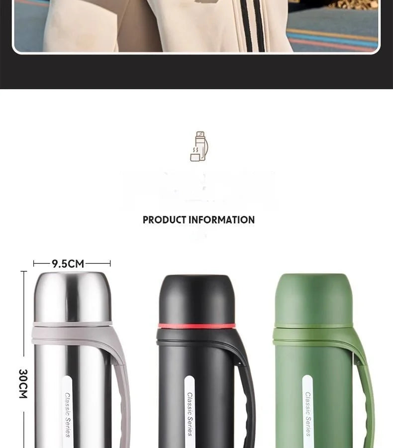 GIANXI 1.2L Large Capacity Kettle Outdoor Camping Thermos Outdoor Travel Coffee Thermos Portable Vacuum Cup