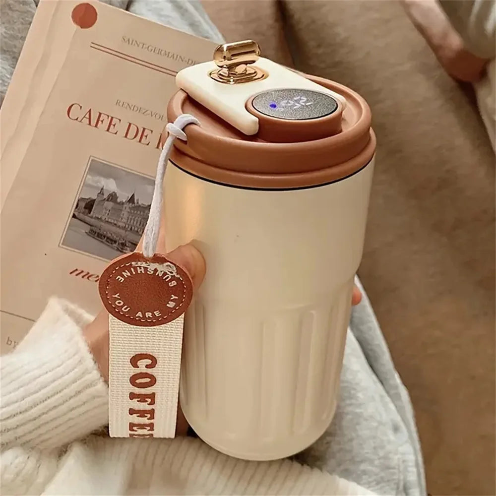 13.9oz Premium Insulated Travel Mug Temperature Display Vacuum Stainless Steel Coffee Cup Drinkware for Winter Christmas Gift