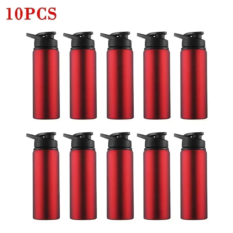 1-15PCS Portable Stainless Steel Bicycle Water Bottle Straight Drinking Outdoors Sports Travel Kettle Metal Water Bottle