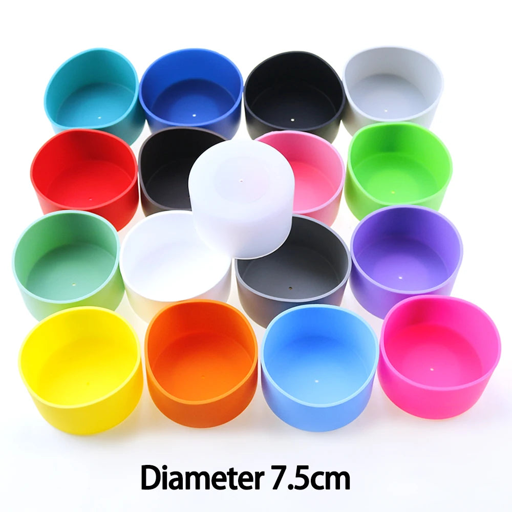 For Better Life 1Pc 7.5cm Soft Silicone Cup Bottom Sheath Protector Sleeve For Glass Water Tea Bottle Anti Damage Accessories