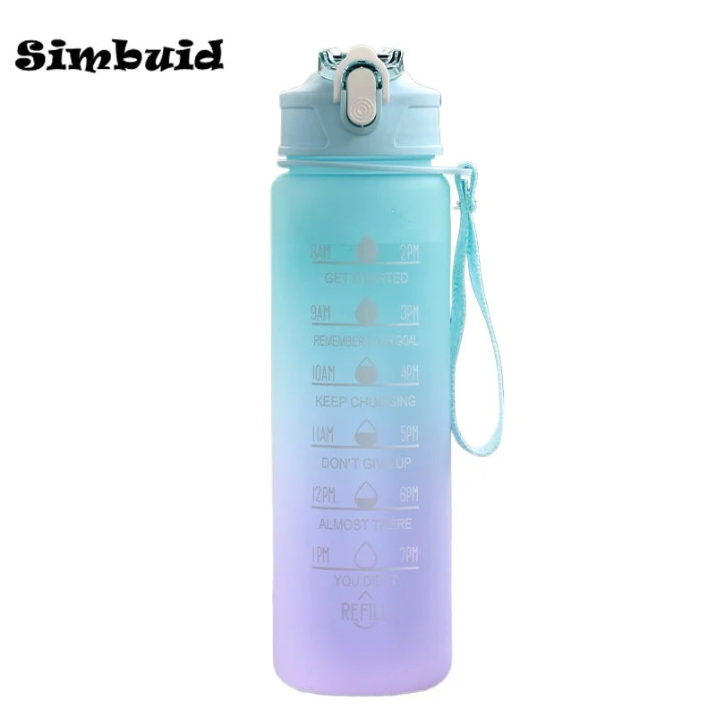 600ML Sports Water Bottle with Time Marker Leak-proof Cup Motivational Portable Water bottle for Outdoor Sport Fitness