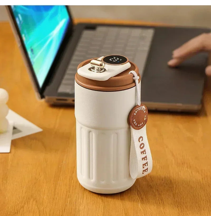 450ml Thermal Mug  Thermos Bottle Smart Display Temperature 316 Stainless Steel Vacuum Cup Office Coffee Cup Business Portable