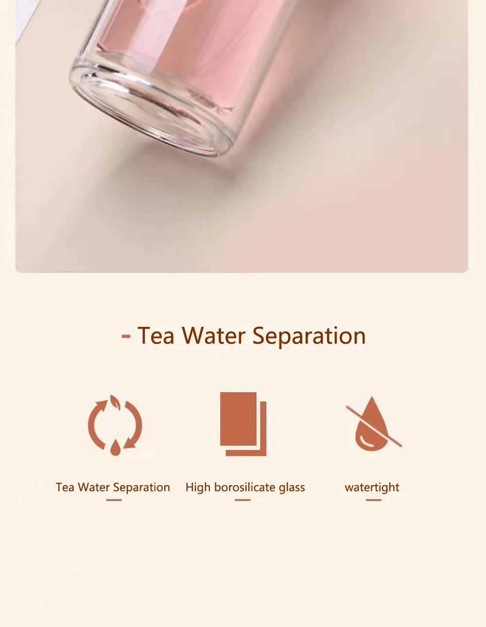 350ML/500ML Tea Water Separation Cup Double Wall Tea Infuser Bottle Heat Resistant Water Cup Filter Bottle Home Office Drinkware