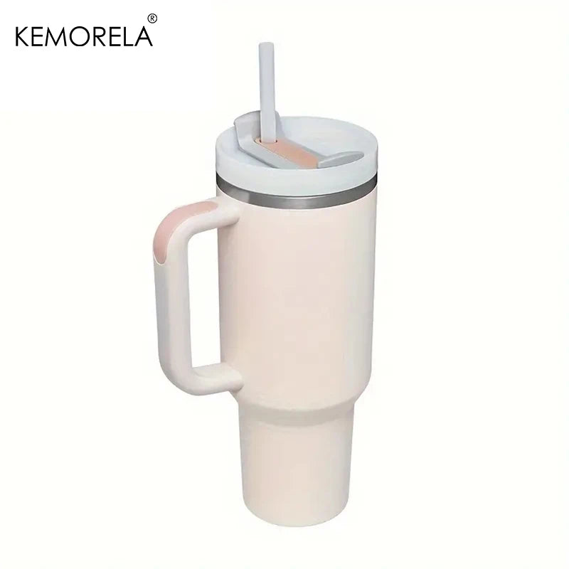 KEMORELA 30&40 oz Tumbler With Handle Lid Straw 887/1182ML Stainless Steel Water Bottle Vacuum Thermos Cup Travel Car Coffee Mug - Gabriel