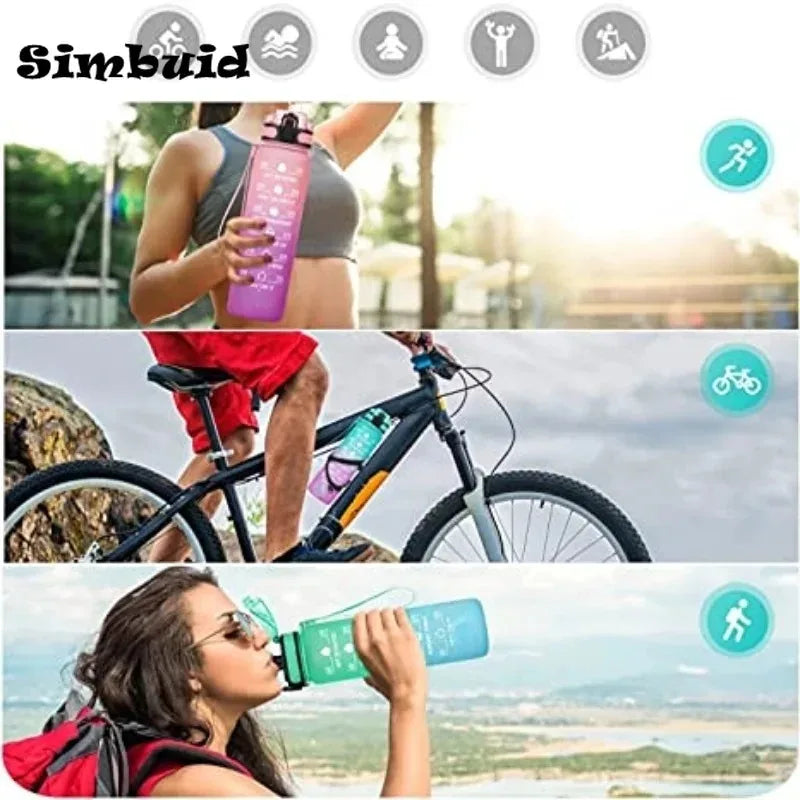 600ML Sports Water Bottle with Time Marker Leak-proof Cup Motivational Portable Water bottle for Outdoor Sport Fitness