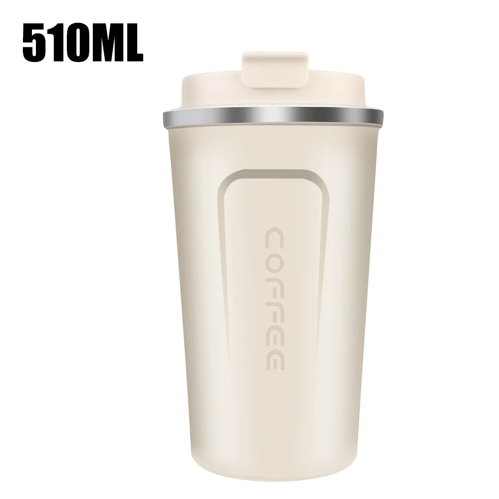 Thermo Cafe Car Thermos Mug for Tea Water Coffee Leak_Proof Travel Thermo Cup Coffee Mug 380/510ML Double Stainless Steel