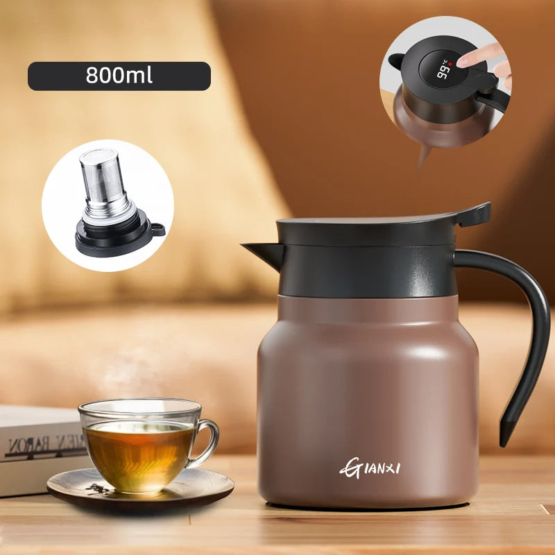 GIANXI 1000ML Keramik-Teekanne mit Innenfutter für Tee, Haushaltsfilterkaffeekanne mit Griff, Kaltwasserkessel, Kaffee- und Teegeschirr