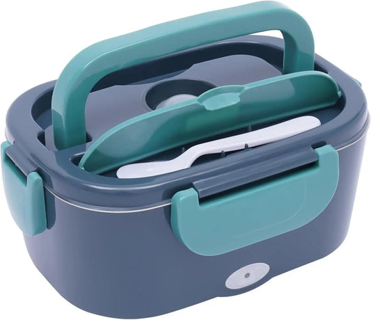 3-in-1 Electric Lunch Box 1.5L Portable Food Warmer with Vehicle Powering Cable and  Socket Powering Cable