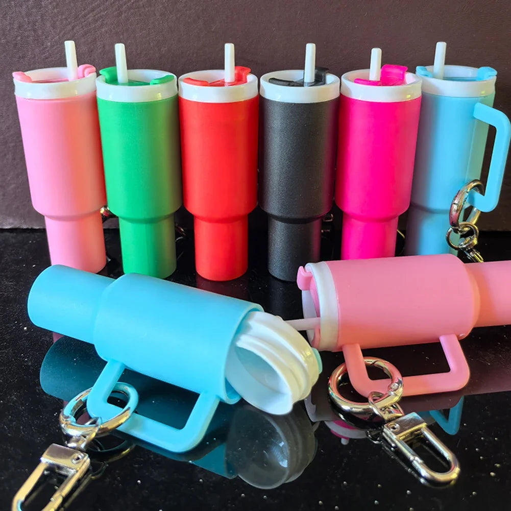 Mini Cup Keychain Keychain for Lip Balm Cute Tumbler Key Ring Handbag Charms Key Ring for Stanley Water Bottle Accessories