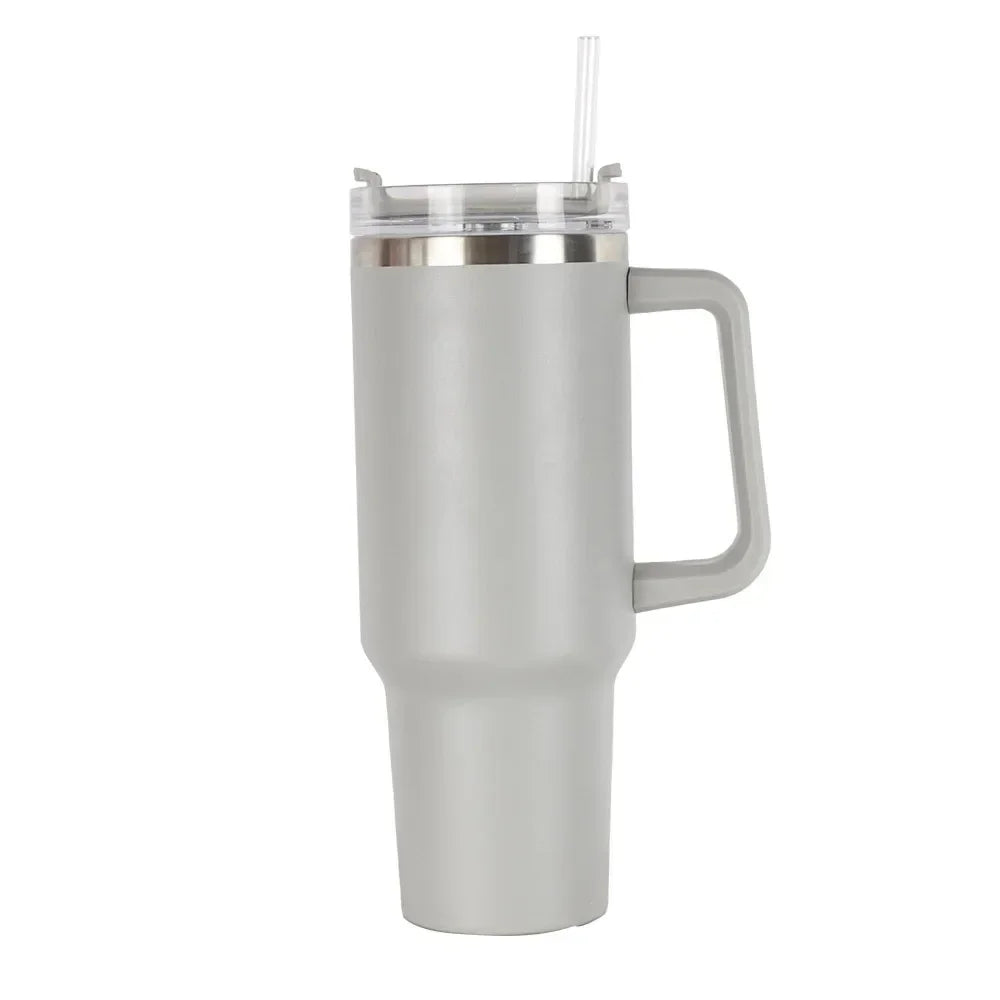 Mug With Lid and Straw Stainless Steel Vacuum Mug Tumbler Keep Cold and Hot Leak Proof Travel Coffee Mug - Gabriel