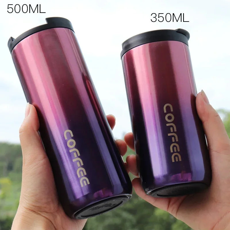 350ml/500ml Double Stainless Steel 304 Coffee Mug Leak-Proof Thermos Mug Travel Thermal Cup Thermosmug Water Bottle for Gifts