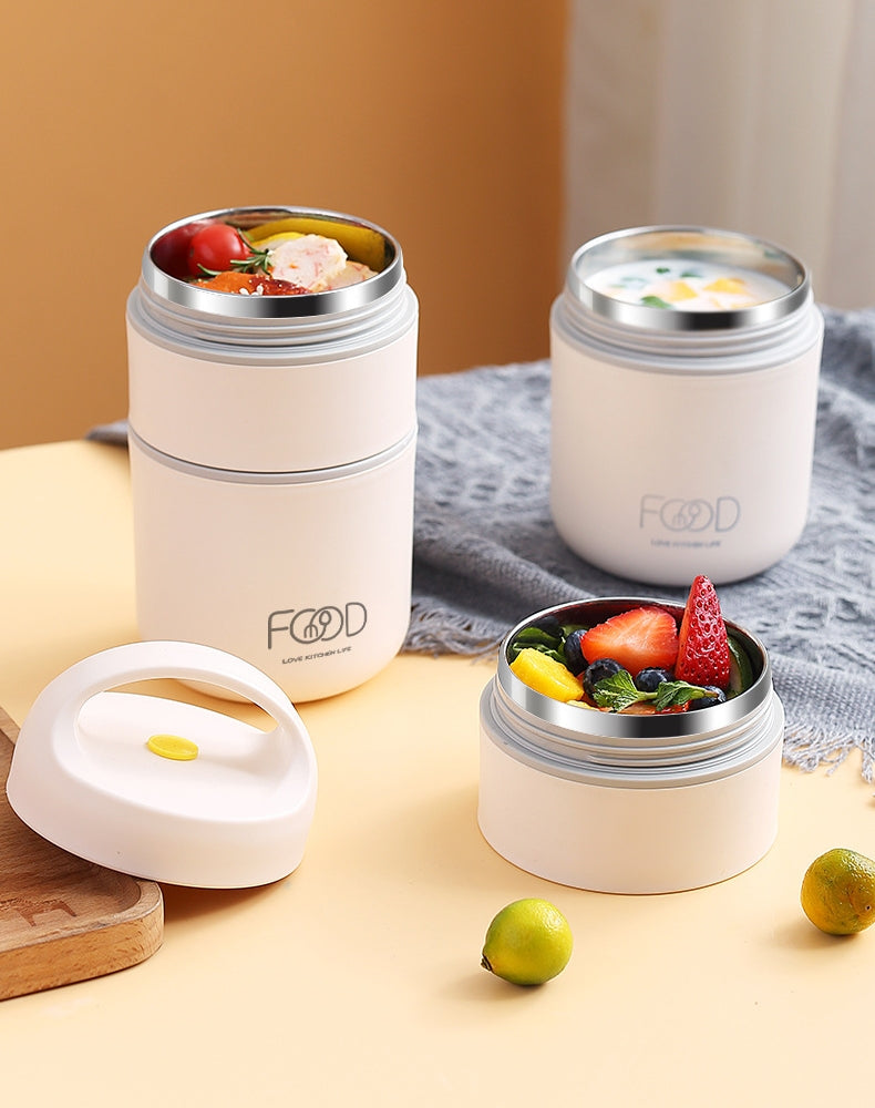 Thermal Porridge Cup Stainless Steel Insulated Lunch Bag Food Warmer 680ml Thermos Soup Cup Lunch Box for Kids School Outdoor